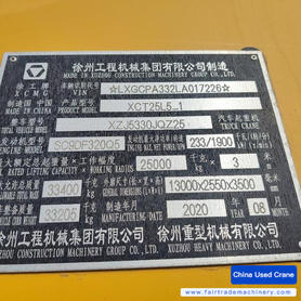 Buy XCMG XCT25L5-1 Used Crane / 2 Used XCMG XCT25L5-1 Crane 2020 Model / 2